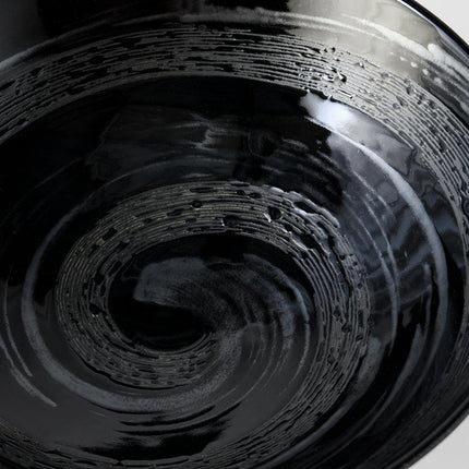 Ramen Bowl 24.5cm Gunmetal Swirl Glaze.