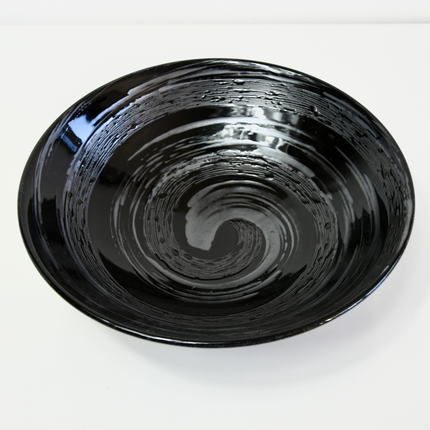 Ramen Bowl 24.5cm Gunmetal Swirl Glaze.