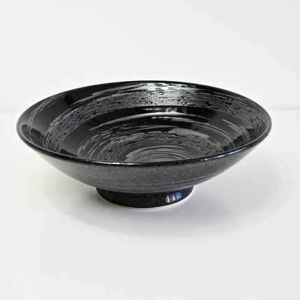 Ramen Bowl 24.5cm Gunmetal Swirl Glaze.