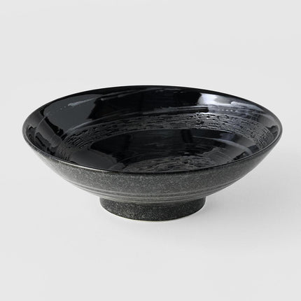 Ramen Bowl 24.5cm Gunmetal Swirl Glaze.