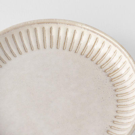 Sauce Dish 9cm Ridged Alabaster Glaze.
