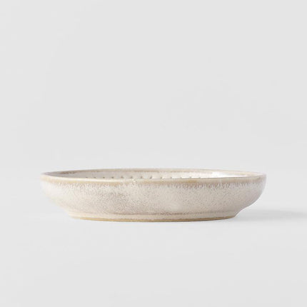 Sauce Dish 9cm Ridged Alabaster Glaze.
