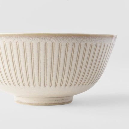Bowl 16cm Ridged Alabaster Glaze.