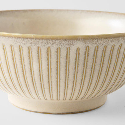 Udon Bowl 18cm Ridged Alabaster Glaze.