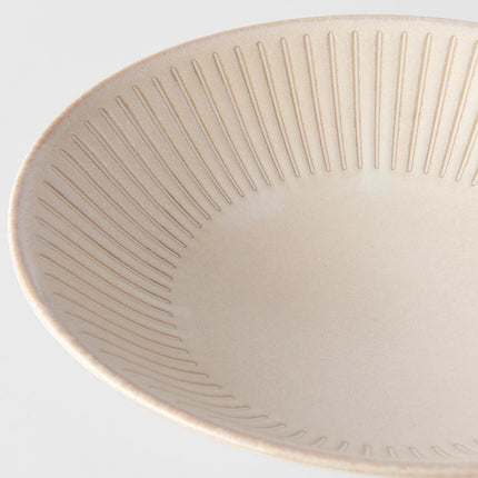 Ramen Bowl 25cm Ridged Alabaster Glaze.