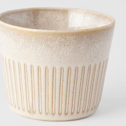 Cup Soba 175ml Ridged Alabaster Glaze.