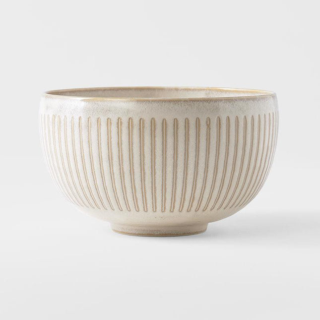 Deep Bowl 15.cm Ridged Alabaster Glaze.