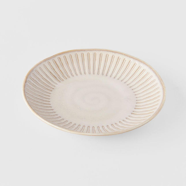 Saucer 14cm Ridged Alabaster Glaze.