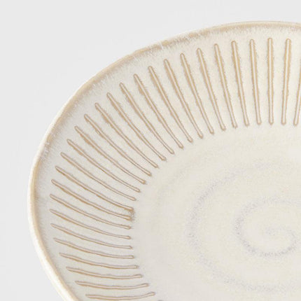 Tapas Plate 16cm Ridged Alabaster Glaze.