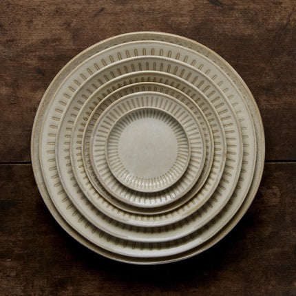 Tapas Plate 16cm Ridged Alabaster Glaze.