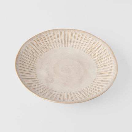 Plate 25cm Ridged Alabaster Glaze.