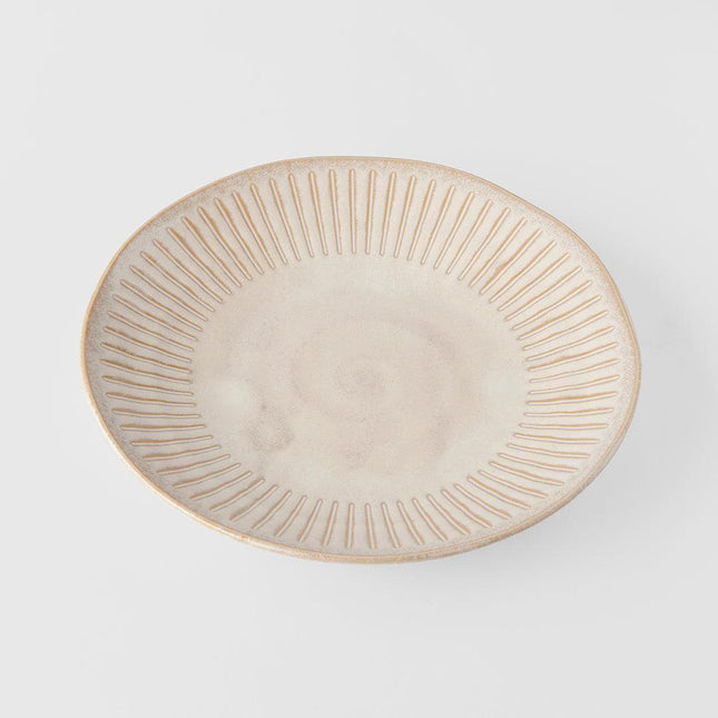 Plate 25cm Ridged Alabaster Glaze.