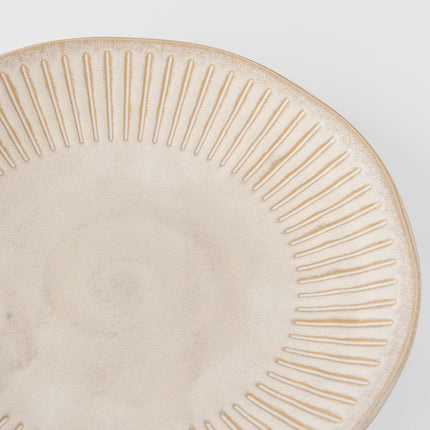 Plate 25cm Ridged Alabaster Glaze.