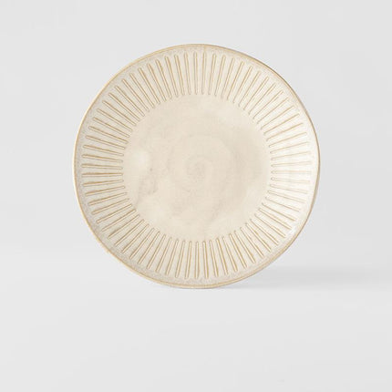 Plate 25cm Ridged Alabaster Glaze.