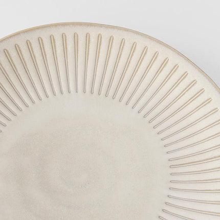 Dinner Plate 23cm Ridged Alabaster Glaze.
