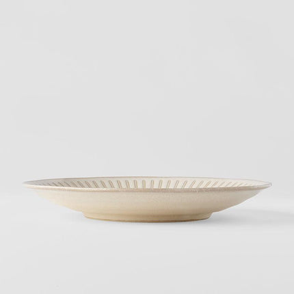Dinner Plate 23cm Ridged Alabaster Glaze.