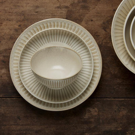 Dinner Plate 23cm Ridged Alabaster Glaze.