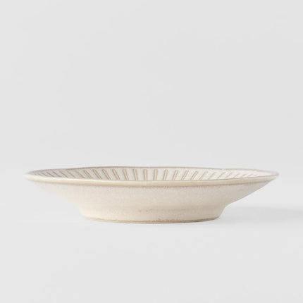 Sauce Dish Large 12cm Ridged Alabaster Glaze.
