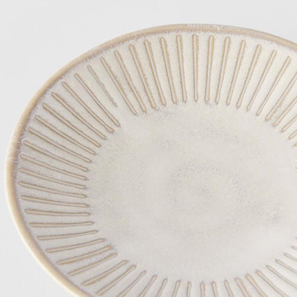 Sauce Dish Large 12cm Ridged Alabaster Glaze.
