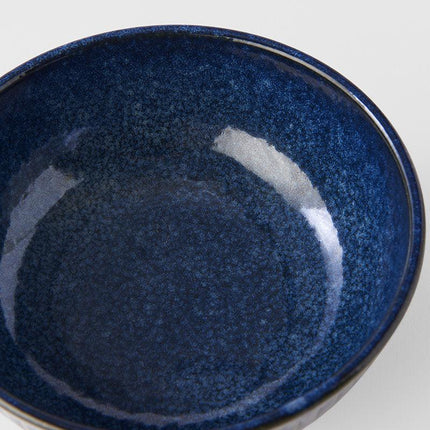 Pasta Bowl 16cm Ridged Indigo Blue Glaze.