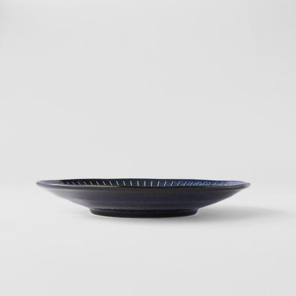 Dinner Plate 25cm Ridged Indigo Glaze.