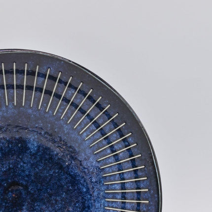 Bowl 25cm Ridged Indigo Glaze.