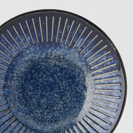 Saucer 12cm Ridged Indigo Glaze.