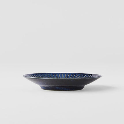 Saucer 12cm Ridged Indigo Glaze.