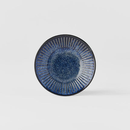 Saucer 12cm Ridged Indigo Glaze.