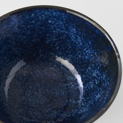 Rice Bowl Fluted 12cm Ridged Indigo Blue Glaze.