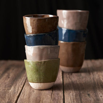 Lopsided Mug 200ml Matcha Green Glaze.
