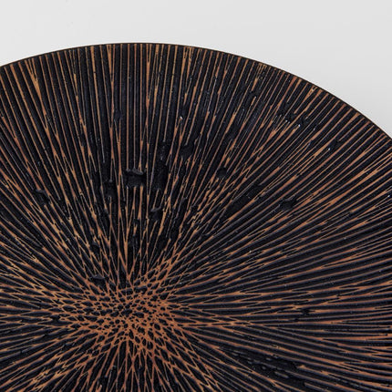 Plate 28cm Bronze Converging Line Glaze.