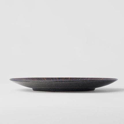 Plate 28cm Bronze Converging Line Glaze.