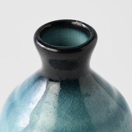 Sake Jug 8cm 275ml Ink Turquoise Glaze.