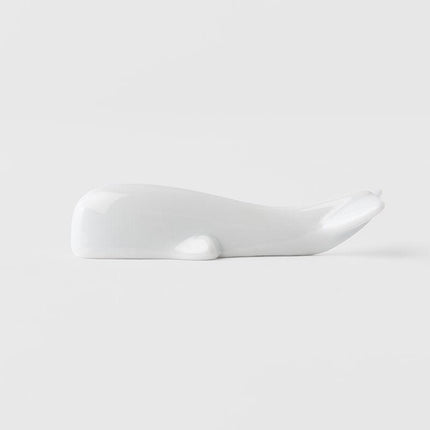 Chopstick Rest Pure White Glaze Whale.