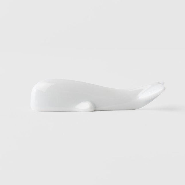 Chopstick Rest Pure White Glaze Whale.