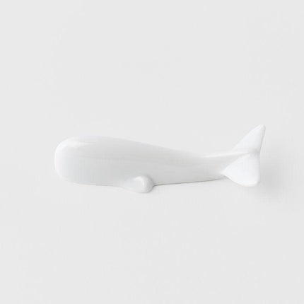 Chopstick Rest Pure White Glaze Whale.