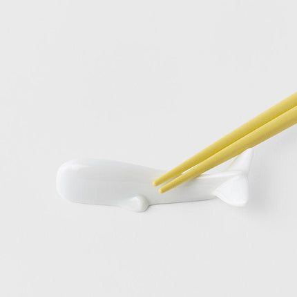 Chopstick Rest Pure White Glaze Whale.