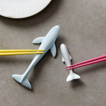 Chopstick Rest Pure White Glaze Whale.