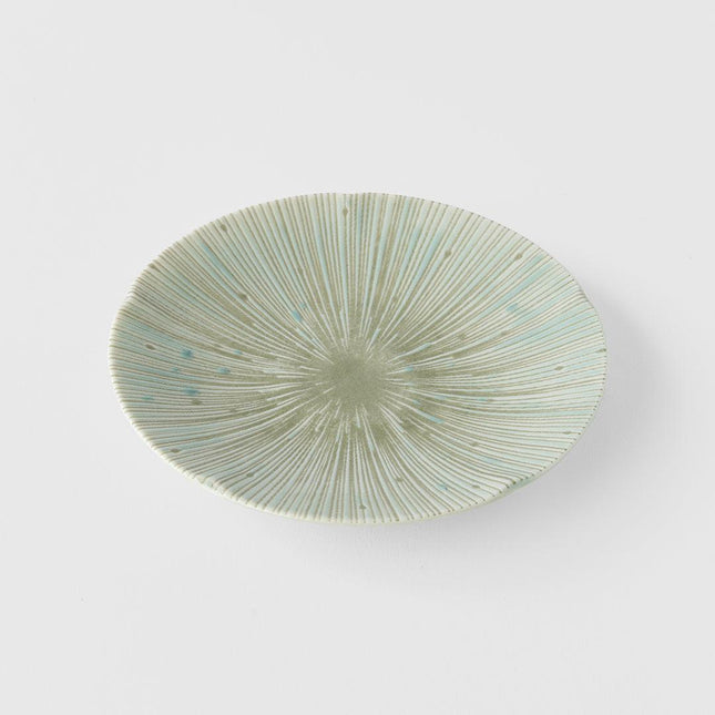 Tapas Plate 13cm Ice Green Glaze.