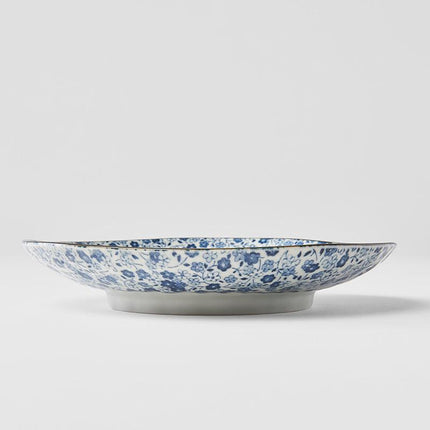 Side Plate Organic 19cm Blue Daisy Glaze.