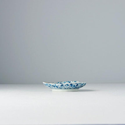 Saucer Organic Shape 12cm Blue Daisy Glaze.