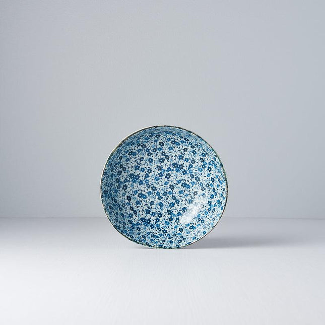 Bowl Organic 16.5cm Blue Daisy Glaze.