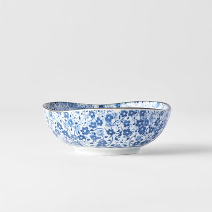 Sauce Dish Organic 11cm Blue Daisy Glaze.