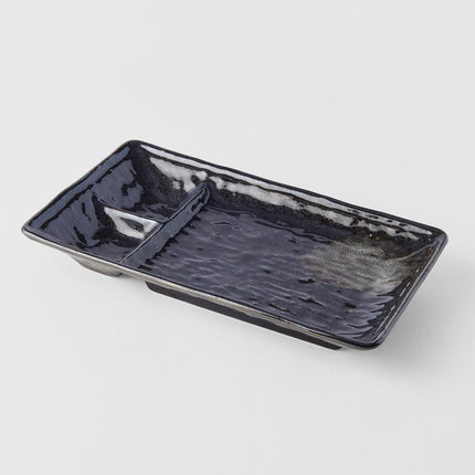 Dumpling Plate 21cm Black Glaze.