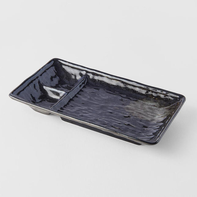 Dumpling Plate 21cm Black Glaze.