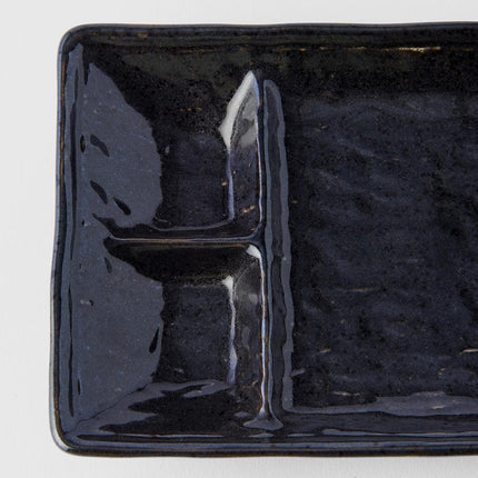 Dumpling Plate 21cm Black Glaze.