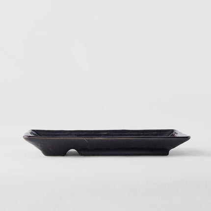 Dumpling Plate 21cm Black Glaze.