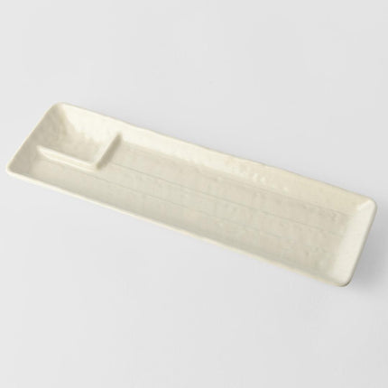Dumpling Plate 33cm Ivory White Glaze.