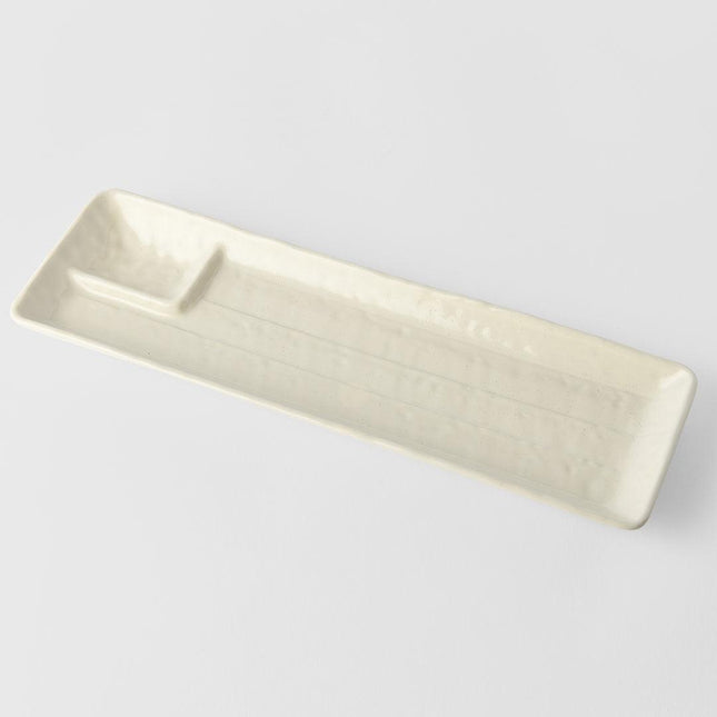 Dumpling Plate 33cm Ivory White Glaze.